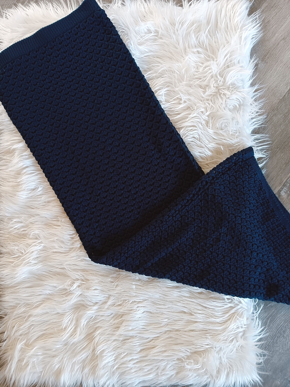 Olive & Oak Navy Blue Crochet Knit Midi Maxi Skirt XS